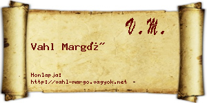 Vahl Margó névjegykártya